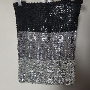 VTG Y2K Tube Top - Reversible With Tricolour Sequins (Bandeau Strapless Top)2010